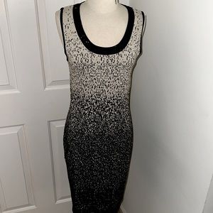 Carmen Marc Valvo thick knit sparkle embellished collar dress